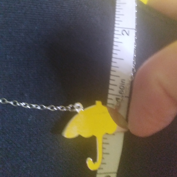 CUTE STERLING Umbrella Pendant ♥ ♥ with diamond chip 🔹 Early 70s - Picture 7 of 10